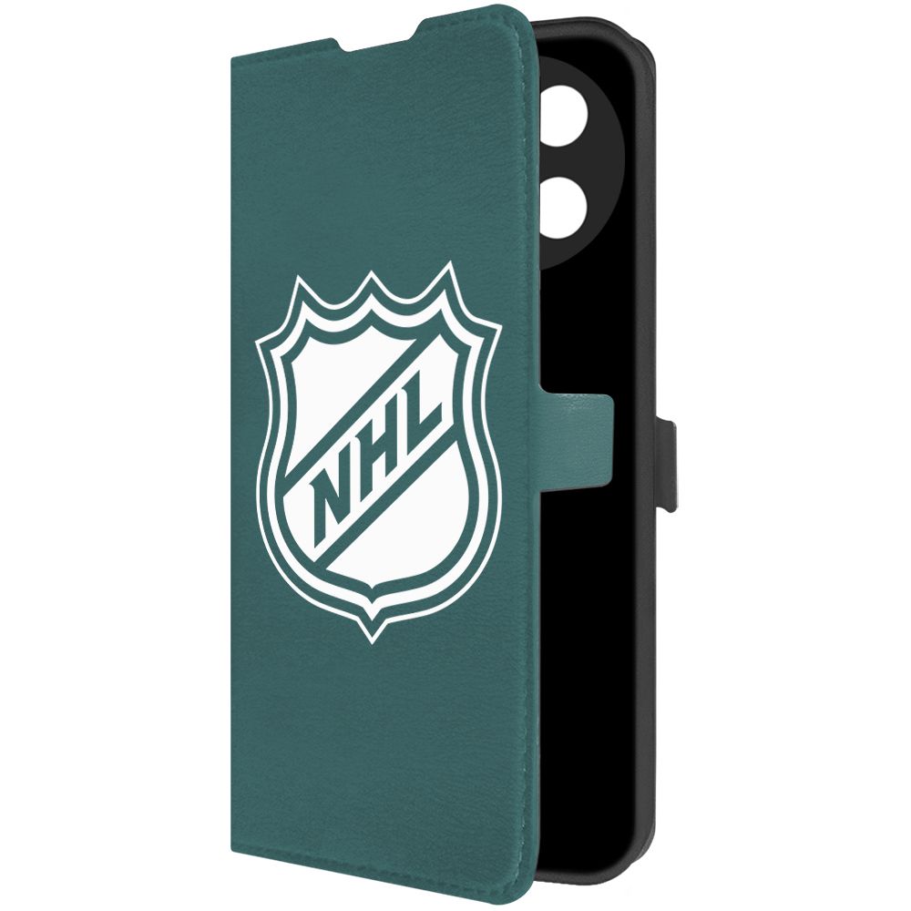 

Чехол-книжка Krutoff Eco Book для Realme 11 4G NHL зелёный опал, Зеленый