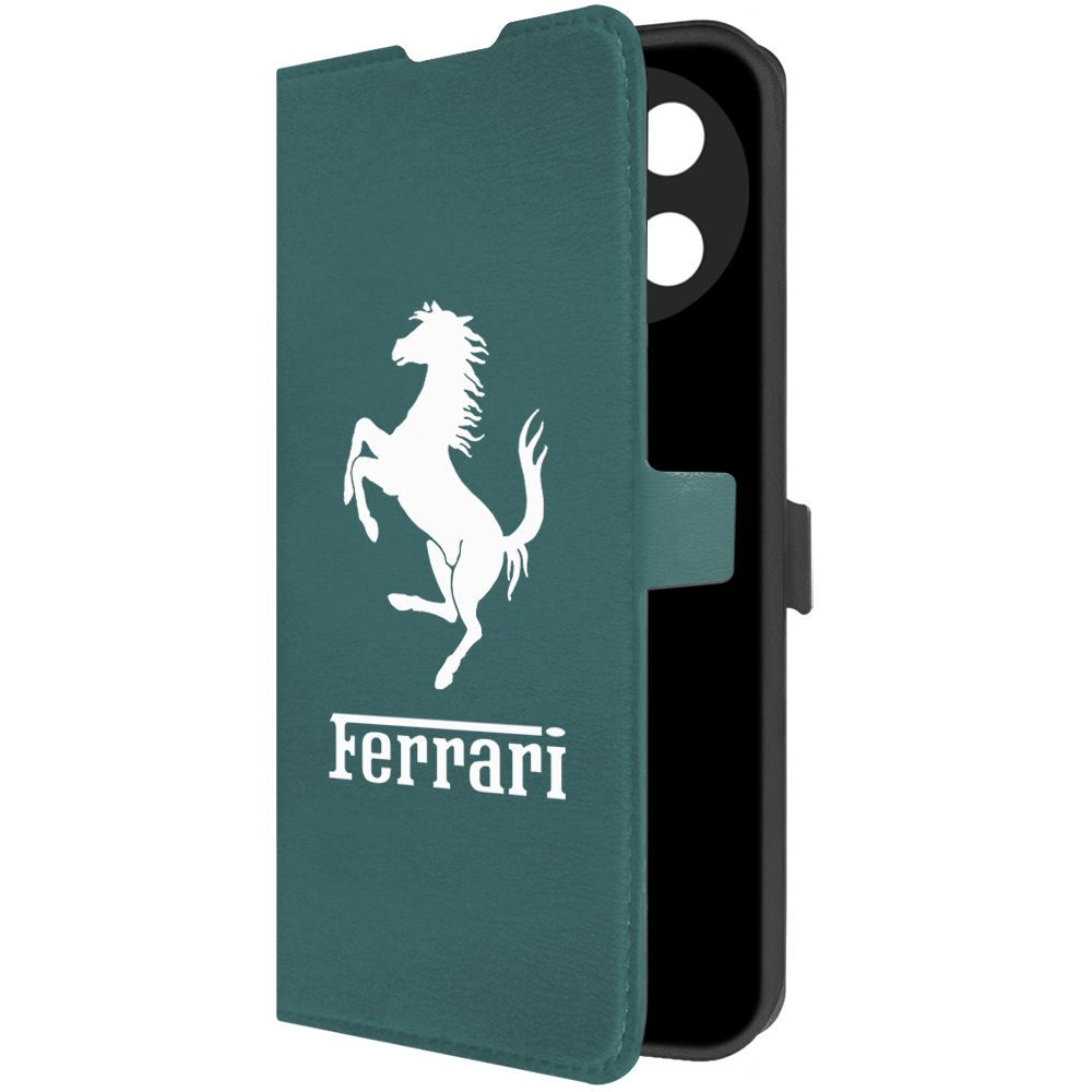 

Чехол-книжка Krutoff Eco Book для Realme 11 4G Ferrari зелёный опал, Зеленый