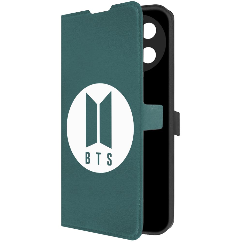 

Чехол-книжка Krutoff Eco Book для Realme 11 4G BTS зелёный опал, Зеленый