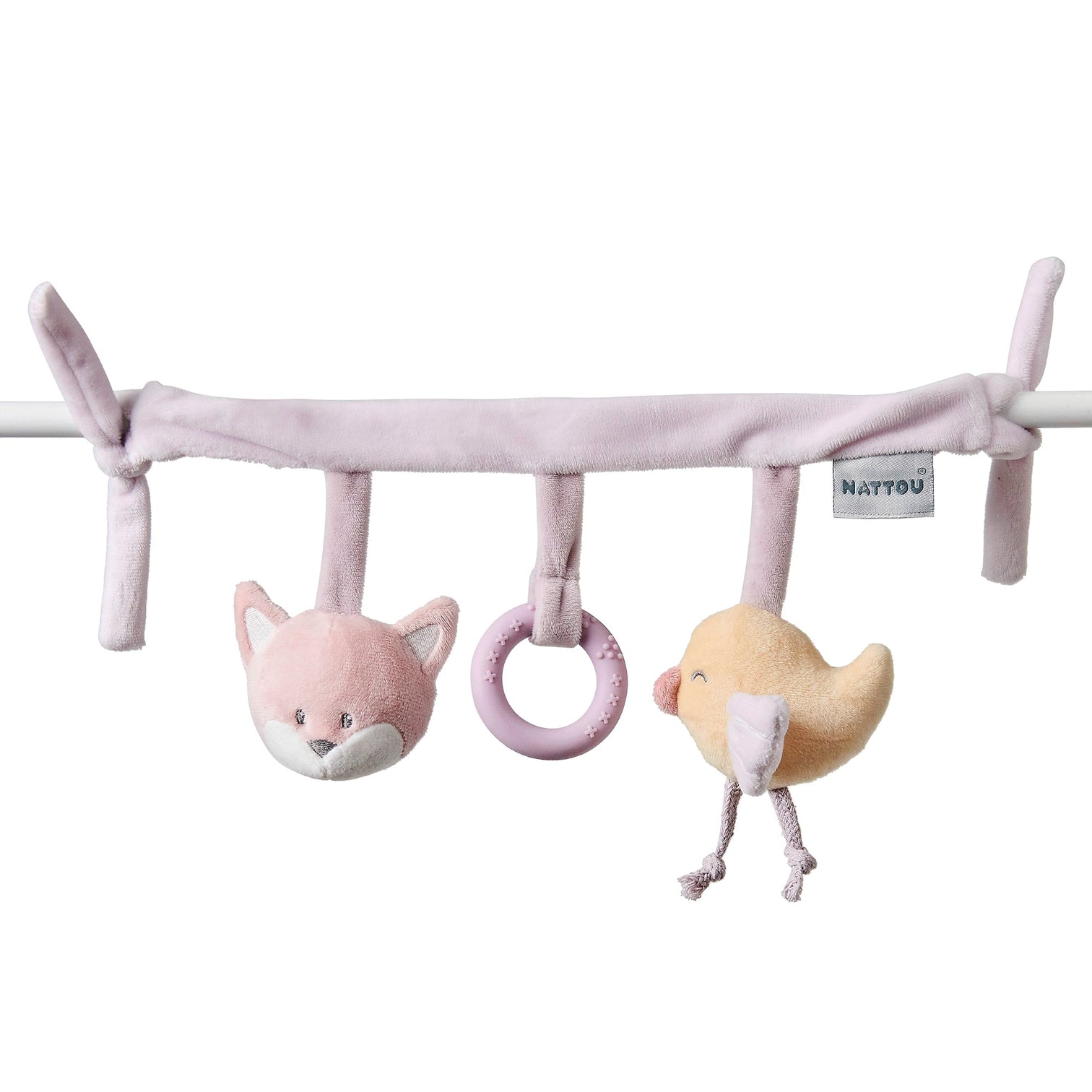 Игрушка мягкая Nattou Soft toy ALICE & POMME Лисичка и кролик на завязках 485234 (166676)