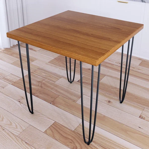 

Стол кухонный Solarius Loft металл-дерево 75x75х75 ольха с черными ножками-шпильками, Loft металл-дерево 75x75х75