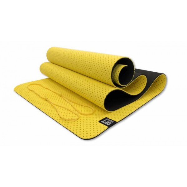 фото Мат для йоги 6 мм двухслойный перфорированный желтый ft-ygm6-3dt-yellow fitness tools inc