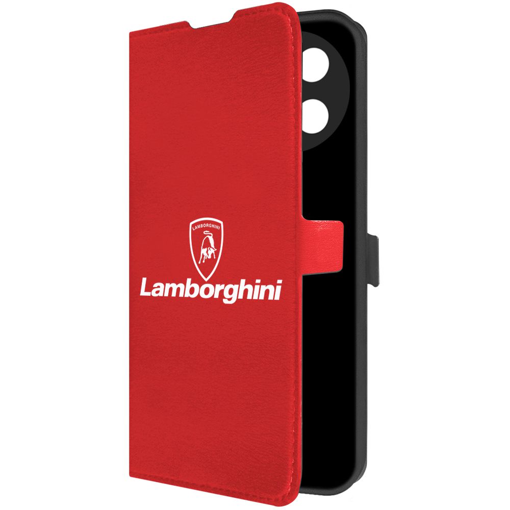 

Чехол-книжка Krutoff Eco Book для Realme 11 4G Lamborghini красный
