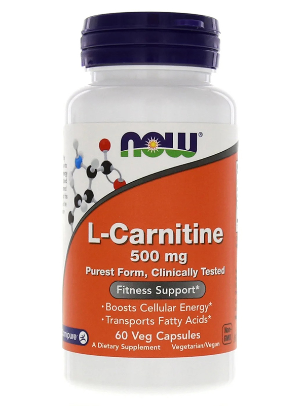 NOW L-Carnitine 500 mg, 60 caps (60 капсул)