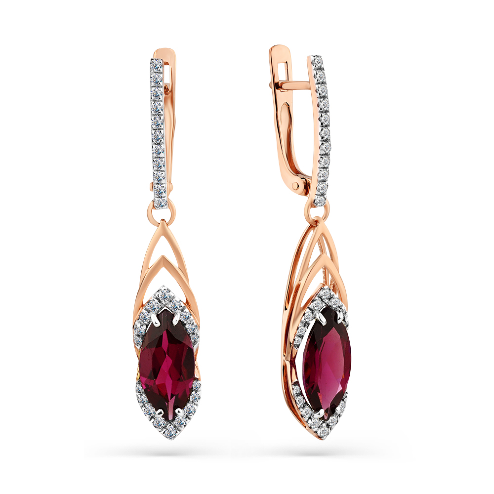 

Серьги из красного золота с родолитом, бриллиантом Master Brilliant 2-108385-00-33, 2-108385-00-33