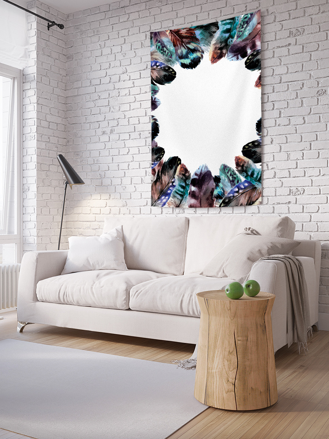 

Вертикальное фотопанно на стену JoyArty Круг из перьев 100x150 см, Круг из перьев