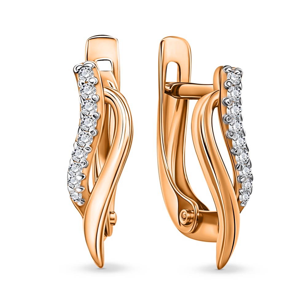 

Серьги из золота 585Gold 302007458, фианит, 302007458