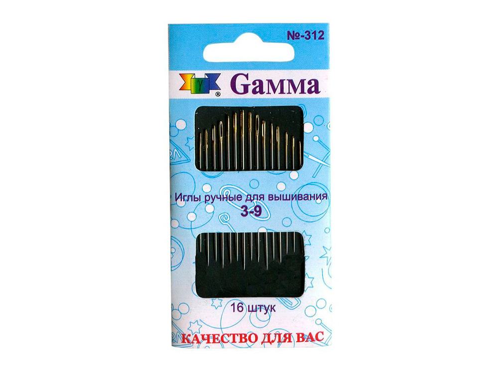 

Иглы ручные Gamma для вышивания №3-9, 16 шт. N-312