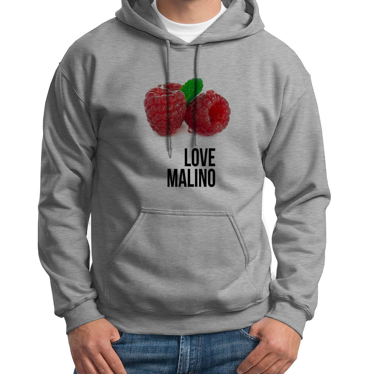 

Худи унисекс CoolPodarok Love malino серое 50 RU, Серый, 50S02542