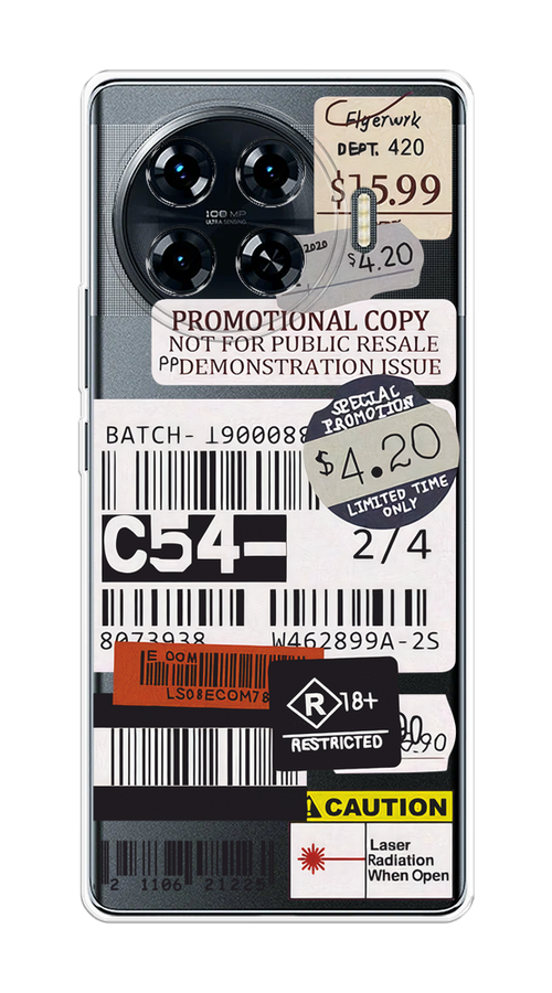 Чехол на Tecno Spark 20 Pro Plus "Flight to Paris", Серый;бежевый, 305050-1