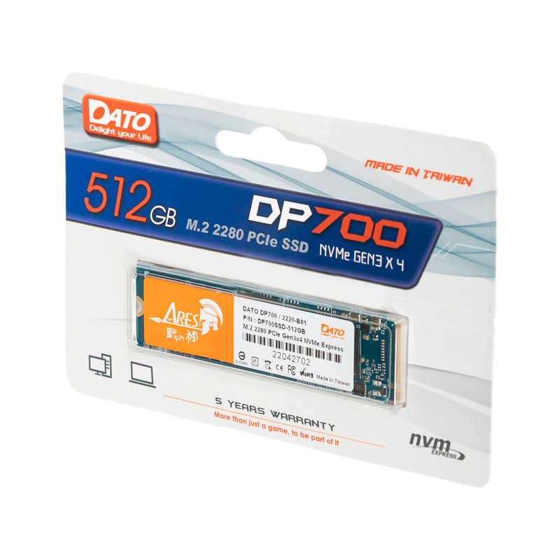 SSD накопитель DATO DP700 M.2 2280 512 ГБ (DP700SSD-512GB)