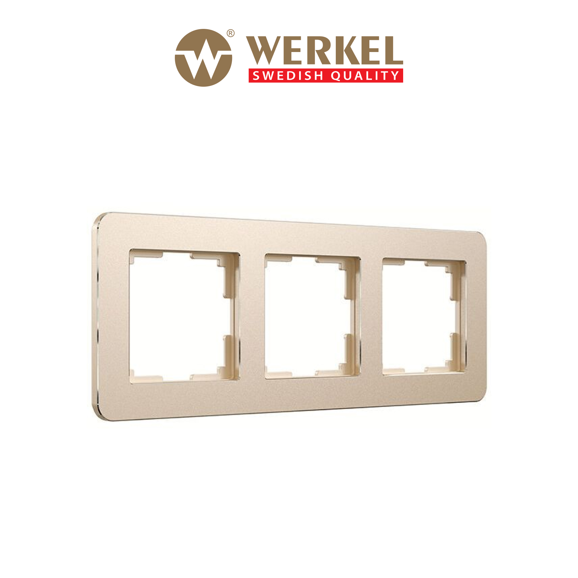 

Рамка для розетки / выключателя на 3 поста Werkel Platinum W0032611 шампань из металла, Бежевый, Platinum