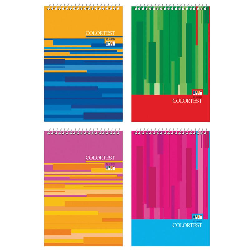 

Блокнот на гребне Color test , А6, 80 листов, клетка