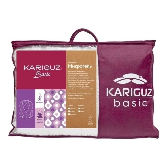 Одеяло Kariguz Basic 140 х 205 см микрогель всесезонное белое 3449₽