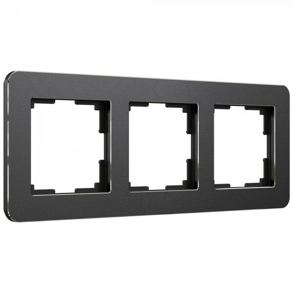 Рамка для розетки/выключат. на 3 поста Werkel Platinum W0032608 черный алюминий из металла