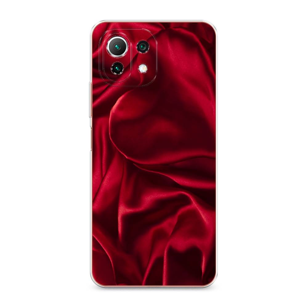 фото Силиконовый чехол "текстура красный шелк" на xiaomi 11 lite 5g ne awog