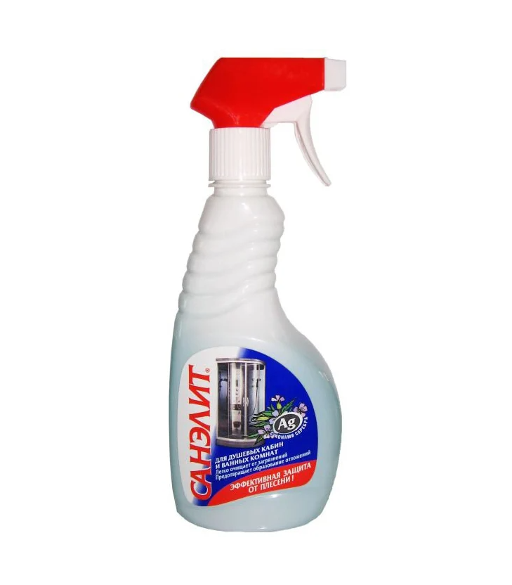 Средство по уходу за ванной Санэлит С эффектом антиплесени для душевых кабин 500мл 2шт