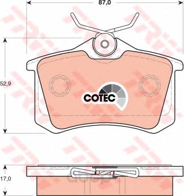 Тормозные колодки TRW/Lucas задние для Volkswagen Golf/Citroen C8/Peugeot 807 02 GDB1504