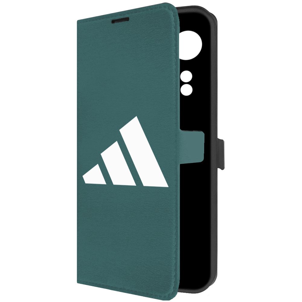 

Чехол-книжка Krutoff Eco Book для Oppo A78 4G Adidas зелёный опал, Зеленый