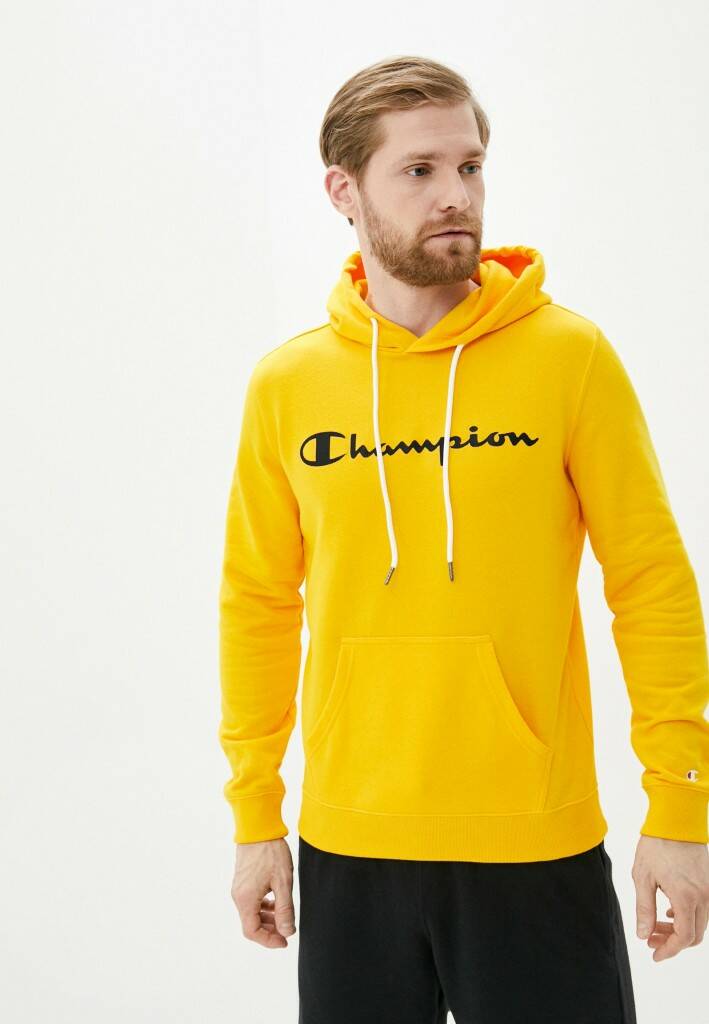 фото Худи мужское champion hooded sweatshirt желтое xl