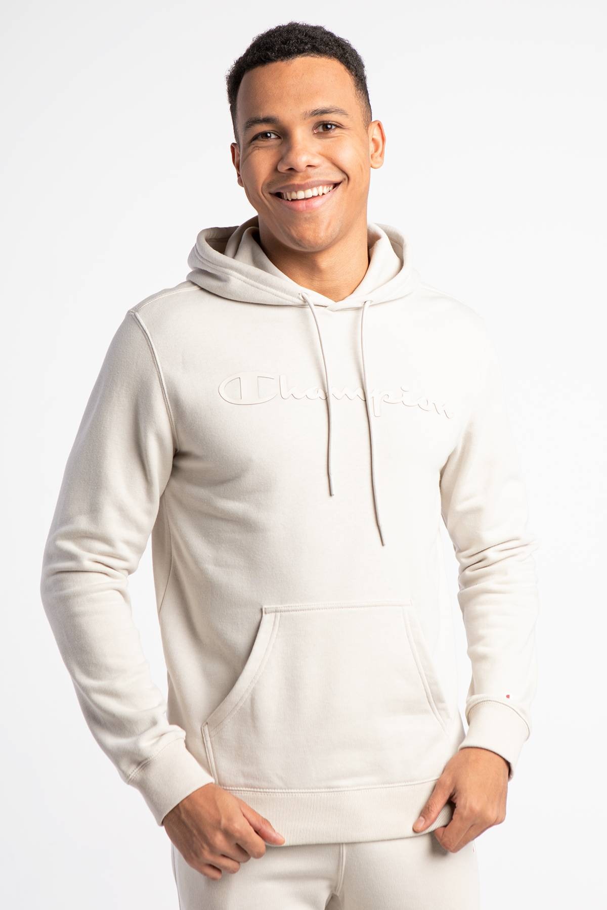 фото Худи мужское champion hooded sweatshirt бежевое l