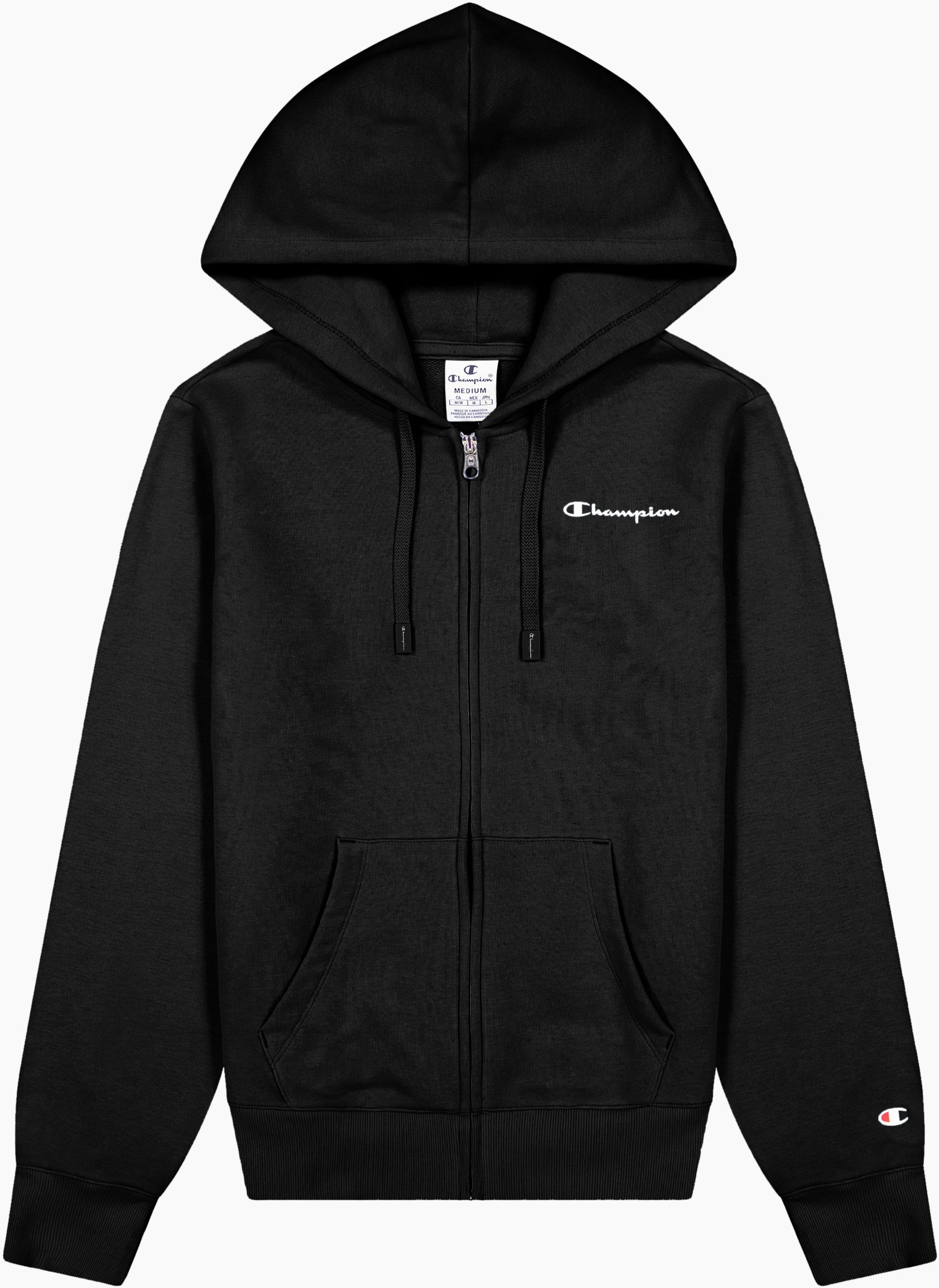 фото Толстовка женская champion hooded full zip sweatshirt черная xs