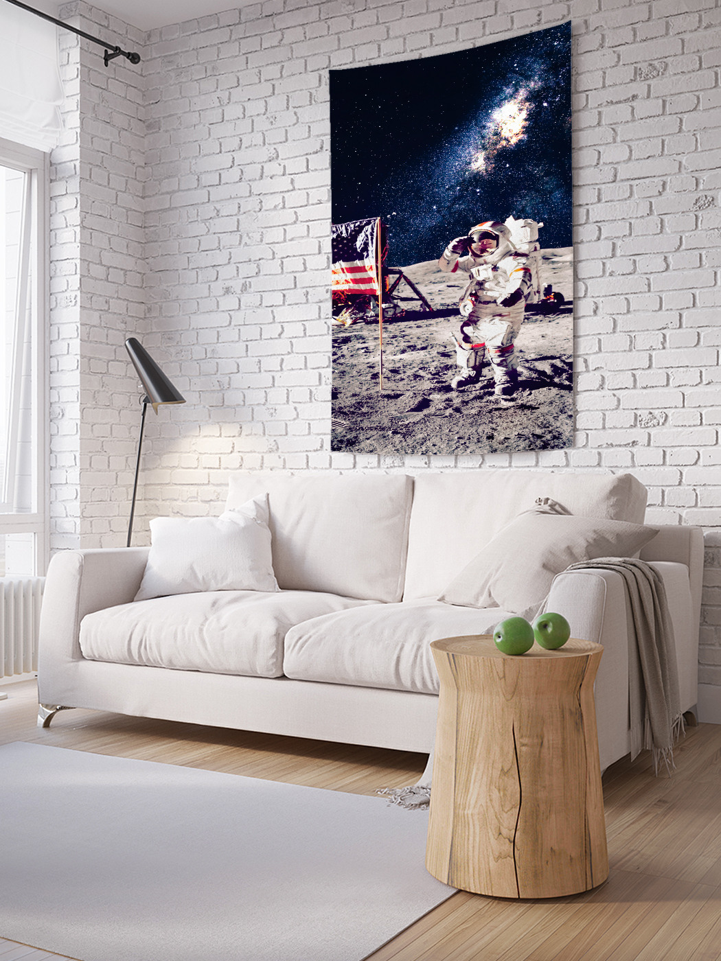 

Вертикальное фотопанно на стену JoyArty Космонавт с флагом 100x150 см, Космонавт с флагом