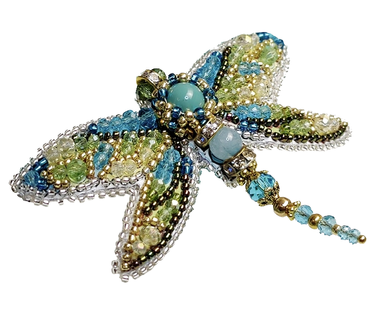 

Вышивка Образа в каменьях Брошь. Стрекоза Бирюза, с кристаллами SWAROVSKI 77-Б-23(S)