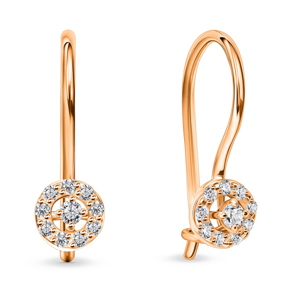 

Серьги из золота 585Gold 602001939, фианит, 602001939