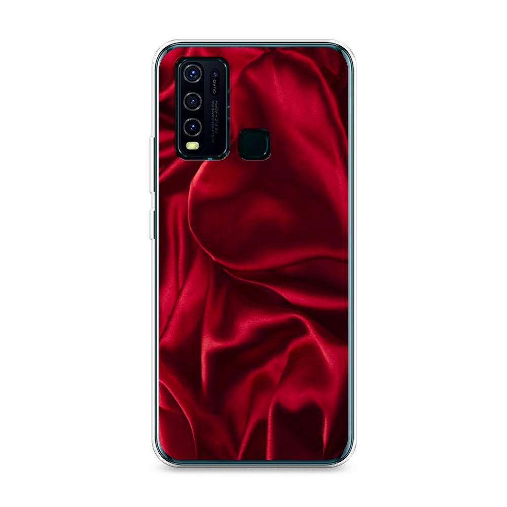 фото Силиконовый чехол "текстура красный шелк" на vivo y30 awog