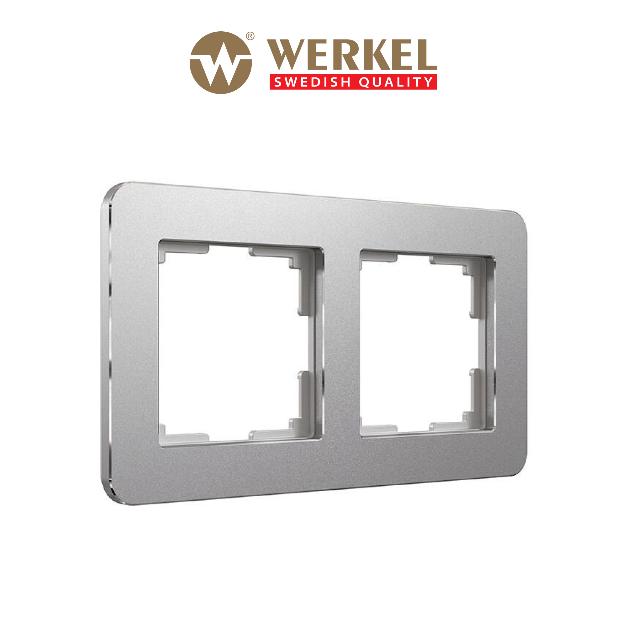 

Рамка для розетки / выключателя на 2 поста Werkel Platinum W0022606 алюминий из металла, Серебристый, W002