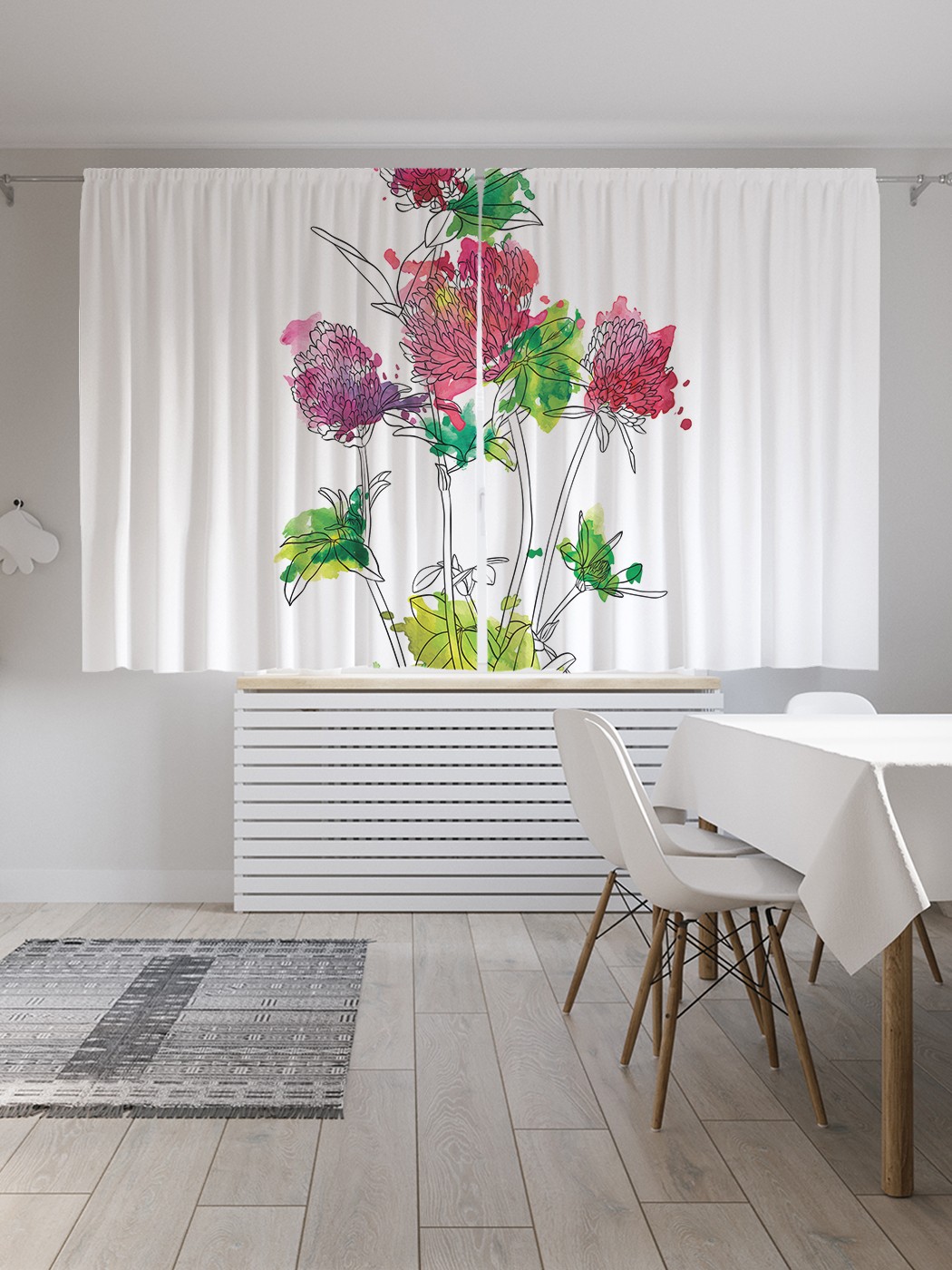 

Классические шторы JoyArty "Цветение клевера", серия Oxford DeLux, 2 полотна 145x180 см, Цветение клевера