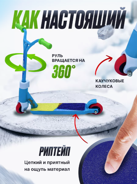 

Фингерборд самокат 9.18 GROUP голубой, scootershoozzz_darkBlue