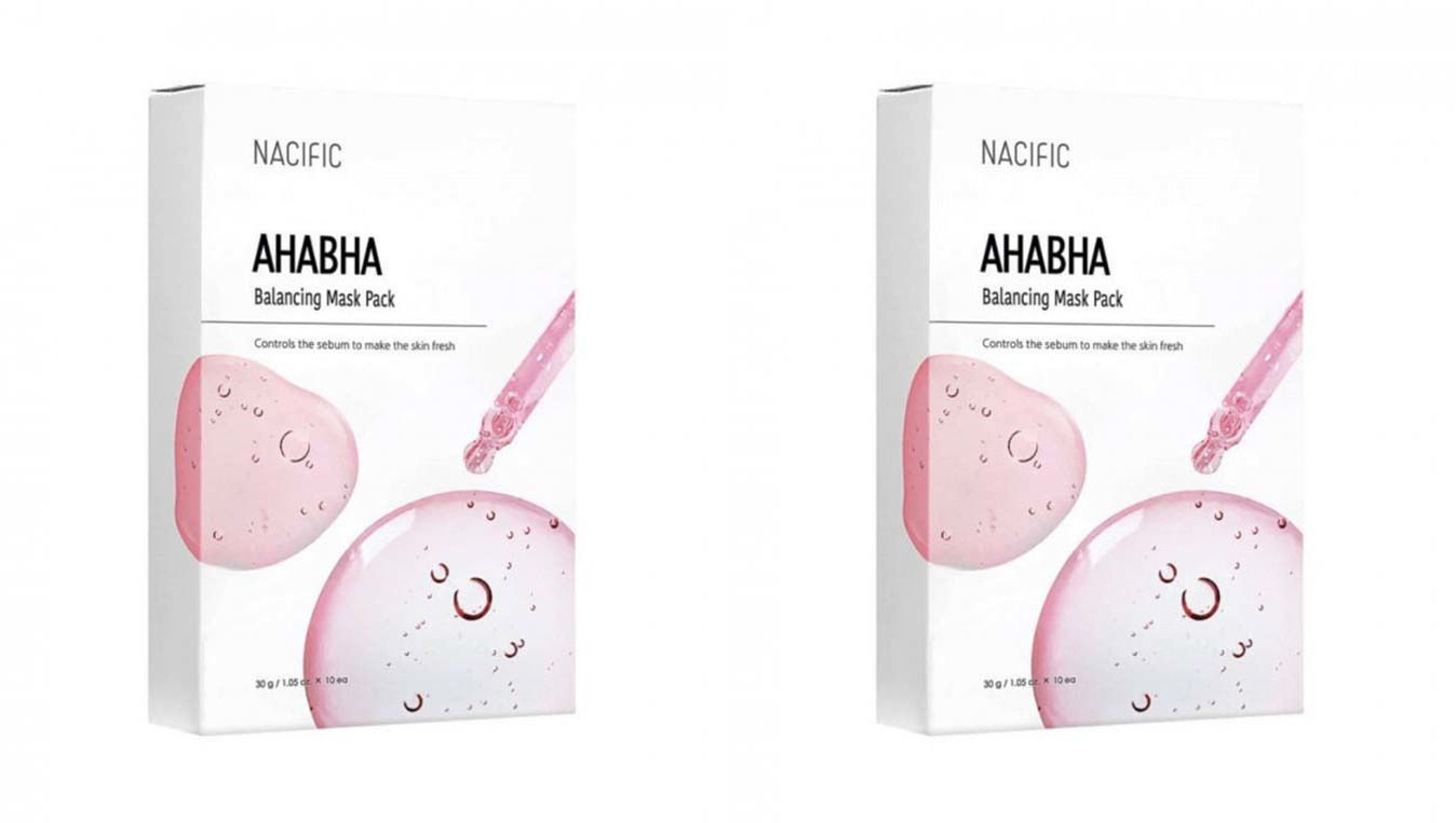 Маска тканевая для лица NACIFIC balansing mask pack с aha-bha кислотами 30мл 2шт