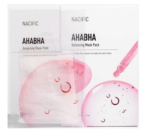 Маска тканевая для лица NACIFIC balansing mask pack с aha-bha кислотами 30мл