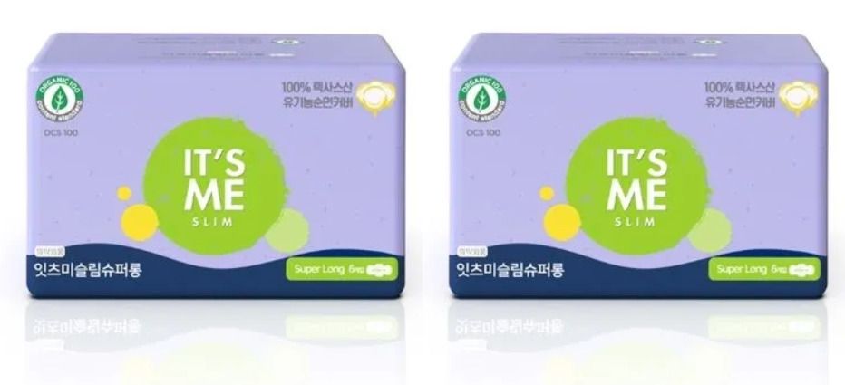 Прокладки женские гигиенические IT'S ME organic cotton slim pads superlong 6шт 2уп прокладки cleanic naturals organic cotton ежедневные гигиенические 20 шт