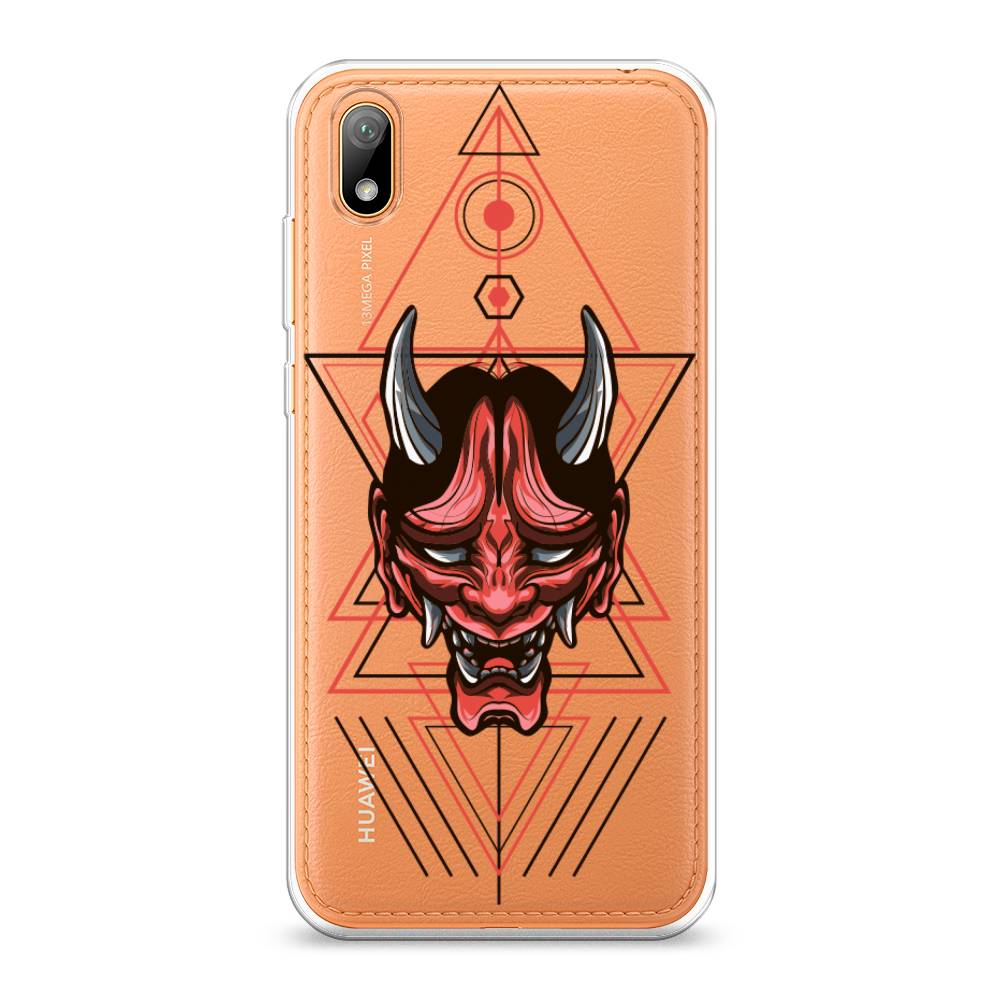 

Чехол на Huawei Y5 2019 "Hanya Oni mask", Серый;красный;черный, 69050-4