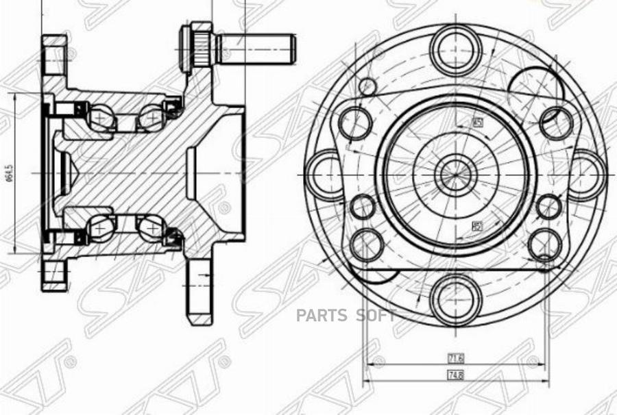 

Ступичный Узел Задн. Mazda Demio De3fs, De3as, De5fs 07- Sat арт. ST-D651-26-15XA
