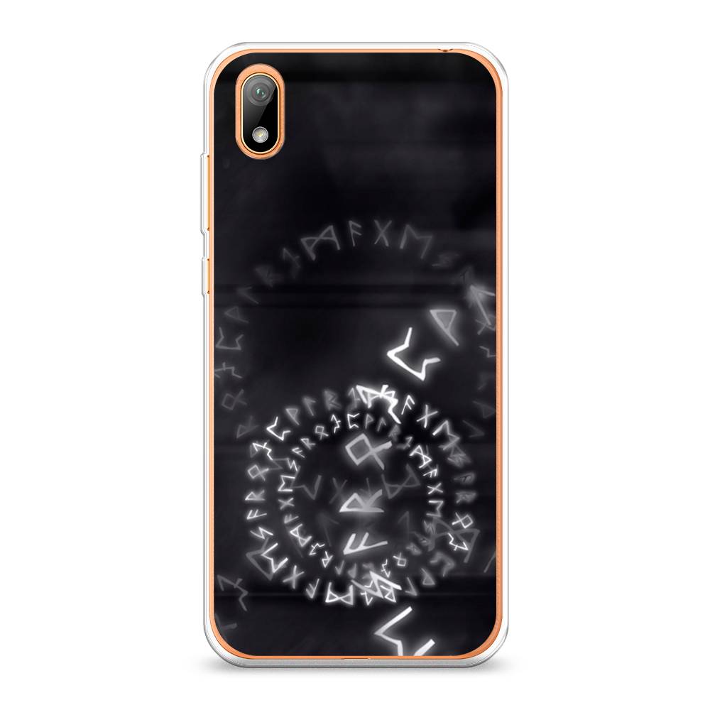 

Чехол на Huawei Y5 2019 "Руны", Серый;черный, 69050-3