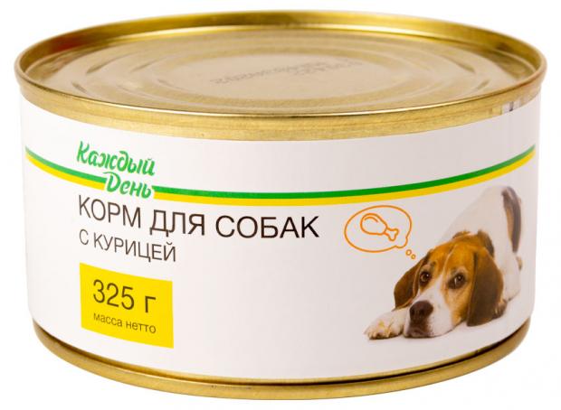 Влажный корм для собак Каждый День с курицей, 350 г