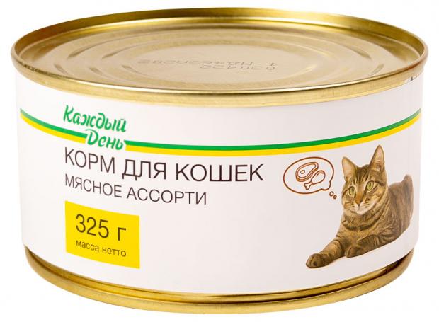 Корм для кошек «Каждый день» с мясным ассорти, 325 г