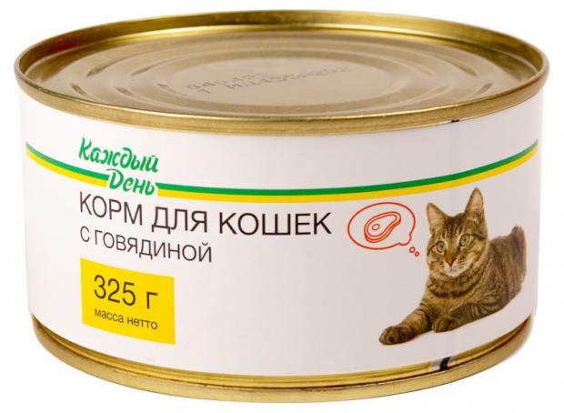 Корм для кошек «Каждый день» с говядиной, 325 г