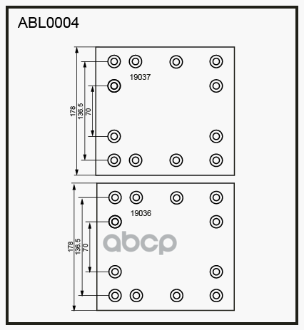 

Накладки тормозные комплект STD / WVA (19036/19037) ALLIED NIPPON ABL0004