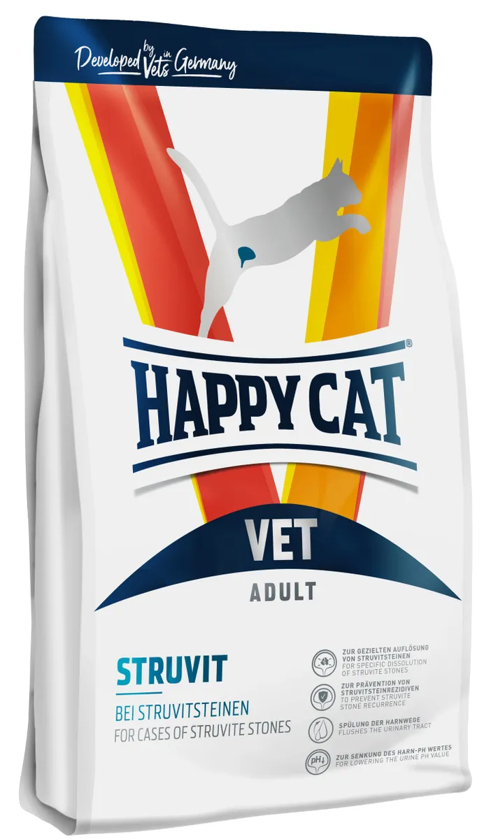 фото Сухой корм happy cat vet диета struvit для любых кошек с мочекаменной болезнью 4 кг