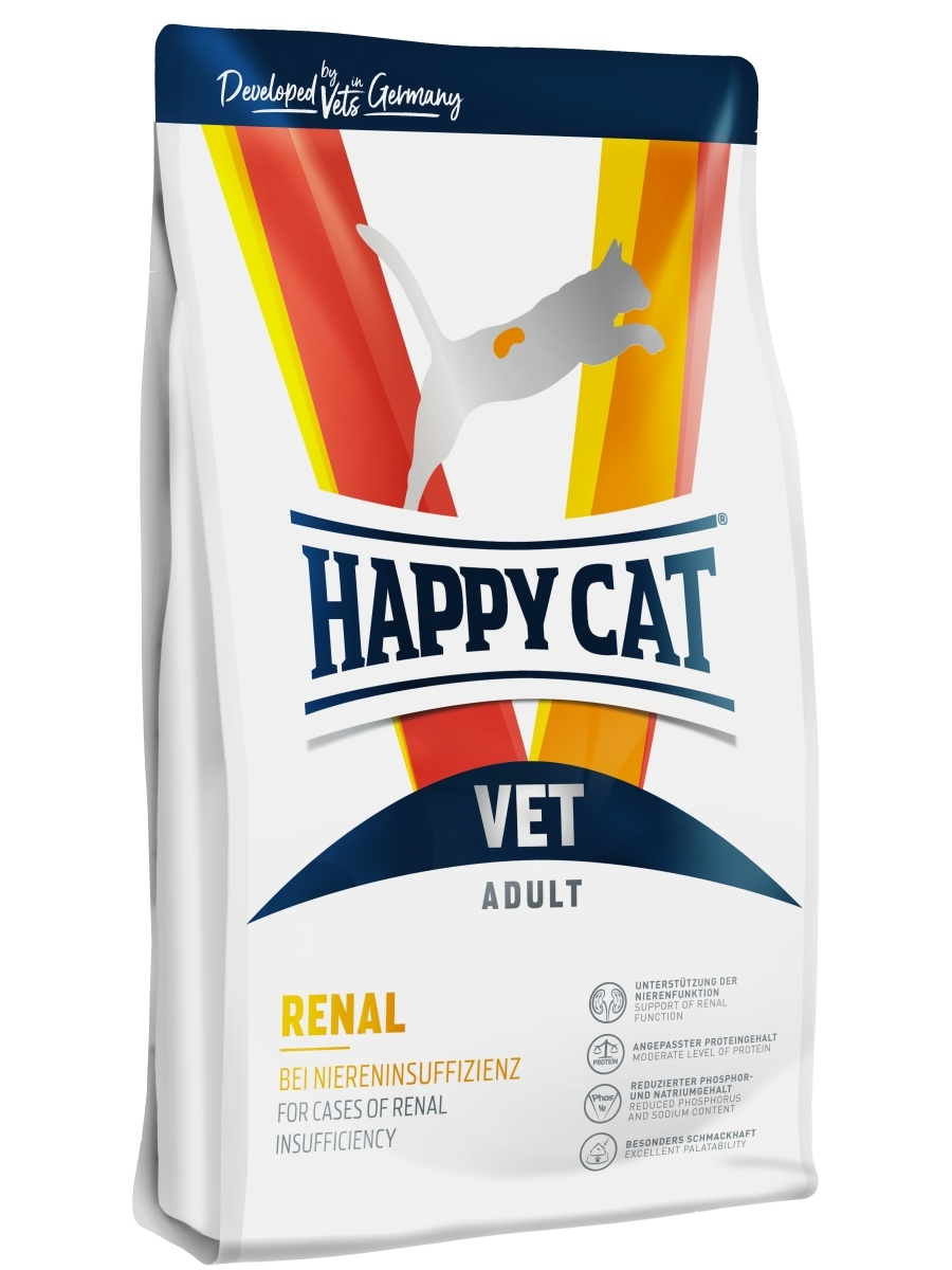 фото Сухой корм happy cat vet renal для поддержания работы почек у кошек 4 кг