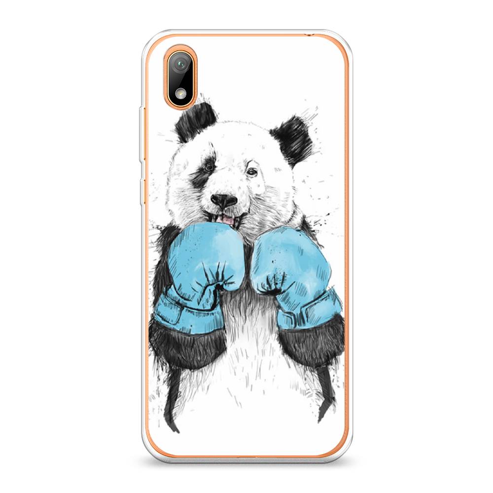 

Чехол на Huawei Y5 2019 "Панда боксер", Голубой;белый;серый, 69050-1