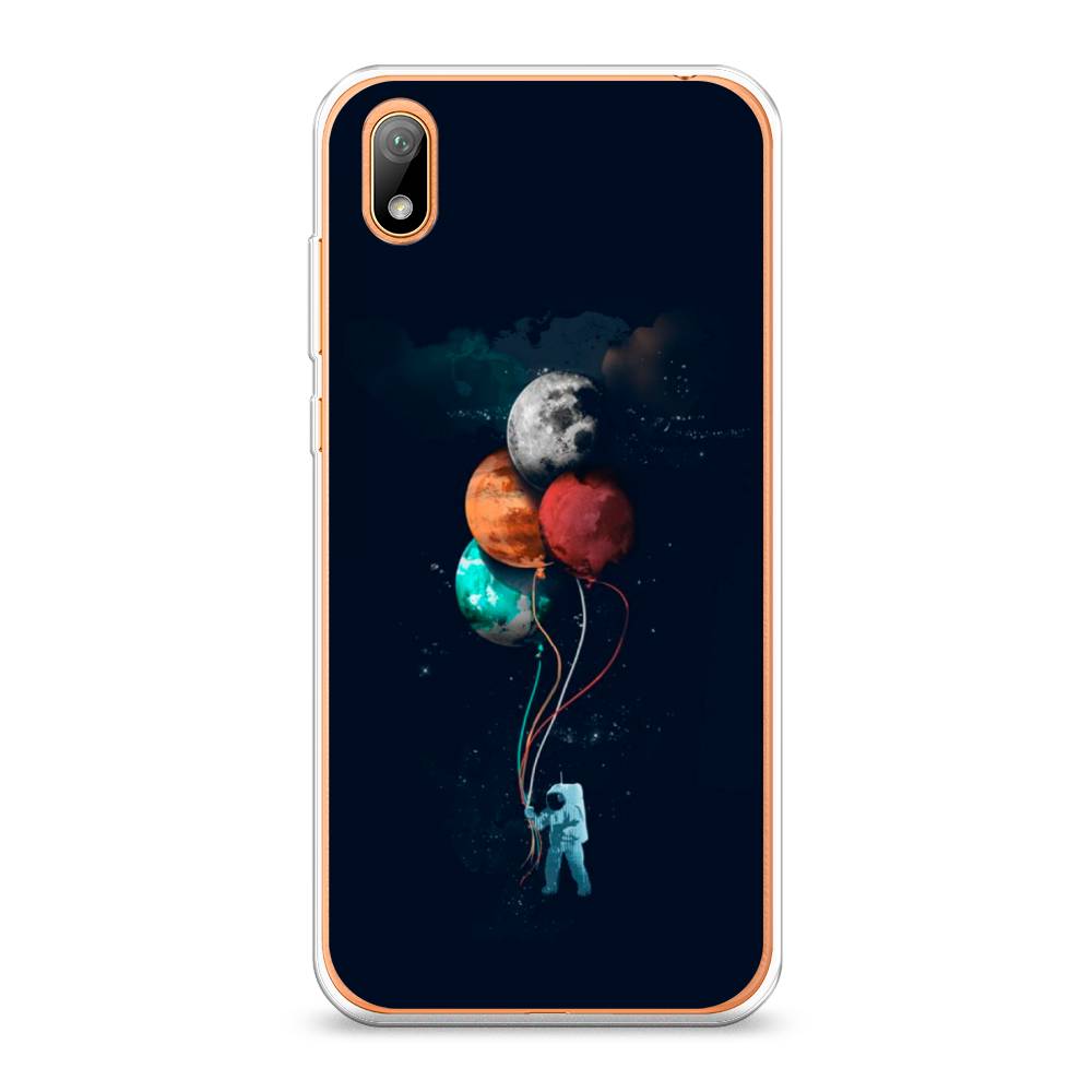 

Чехол на Huawei Y5 2019 "Космонавт с шариками", Разноцветный, 69050-4