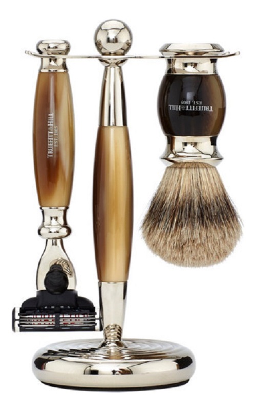 

Набор Truefitt & Hill Edwardian Faux Horn: Badger Brush Mach III Razor Stand