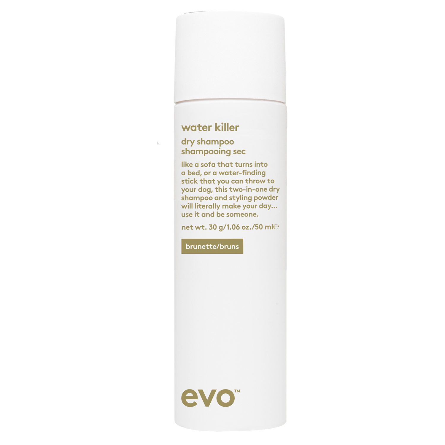 Сухой шампунь-спрей Evo water killer dry shampoo brunette полковник сухой брюнет 50 мл