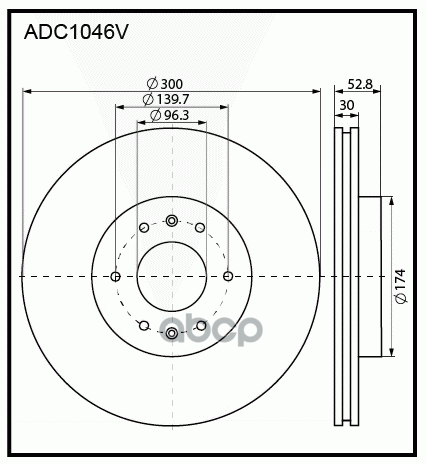 

Adc1046V Диск Тормозной Передний Hyundai H-1 2.5Crdi 08>